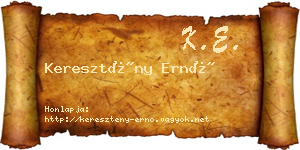 Keresztény Ernő névjegykártya